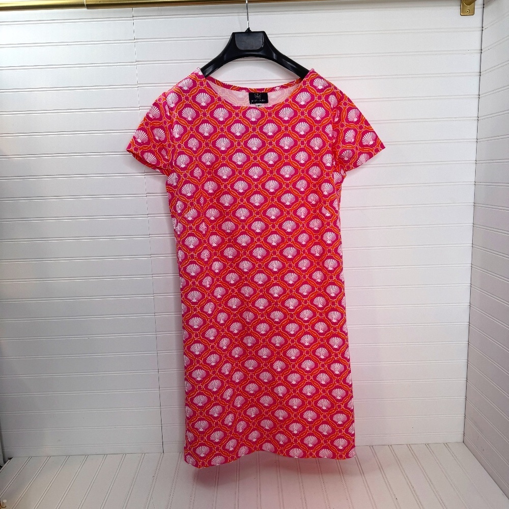NEW Sailor Sailor Pink Shell All Over Print Dress Medium